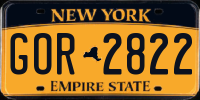 NY license plate GOR2822