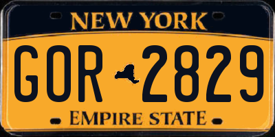 NY license plate GOR2829