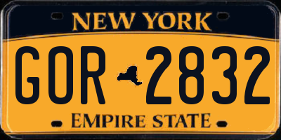 NY license plate GOR2832