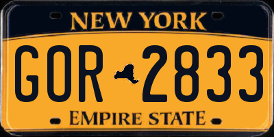 NY license plate GOR2833