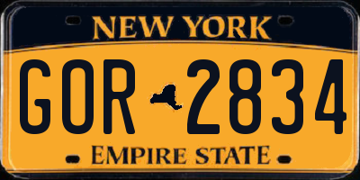 NY license plate GOR2834