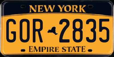NY license plate GOR2835