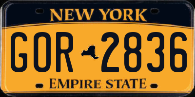 NY license plate GOR2836