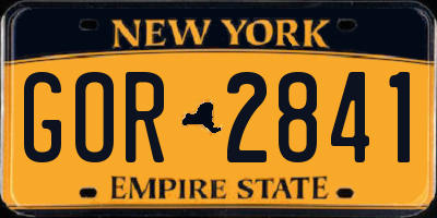 NY license plate GOR2841