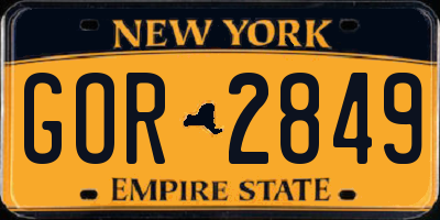NY license plate GOR2849