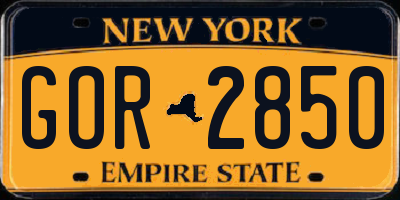 NY license plate GOR2850