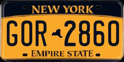 NY license plate GOR2860