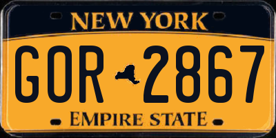 NY license plate GOR2867