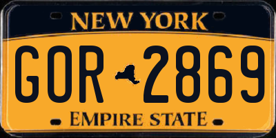 NY license plate GOR2869