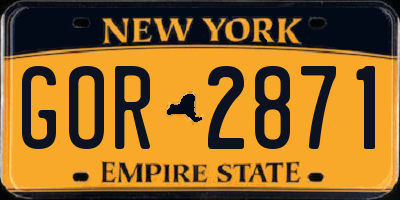 NY license plate GOR2871