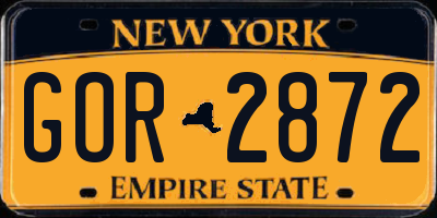 NY license plate GOR2872