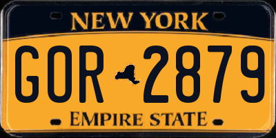 NY license plate GOR2879