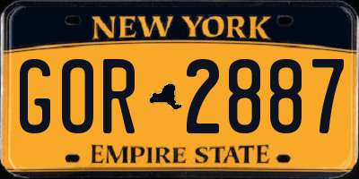NY license plate GOR2887