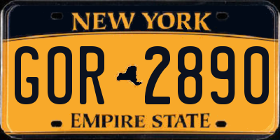 NY license plate GOR2890