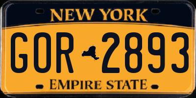 NY license plate GOR2893