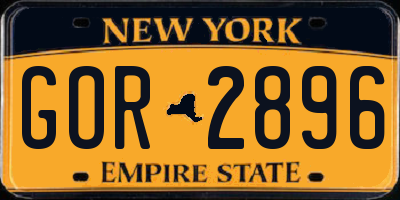 NY license plate GOR2896
