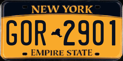 NY license plate GOR2901