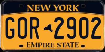 NY license plate GOR2902