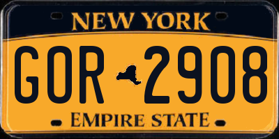 NY license plate GOR2908