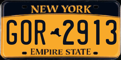 NY license plate GOR2913