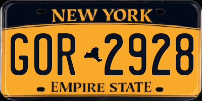 NY license plate GOR2928