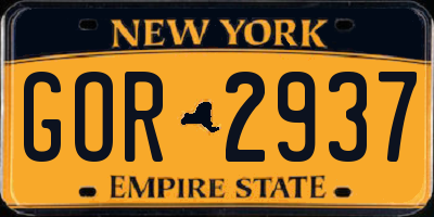 NY license plate GOR2937