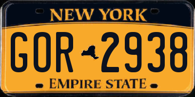 NY license plate GOR2938
