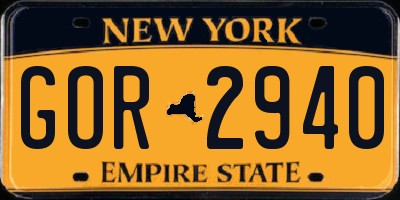 NY license plate GOR2940