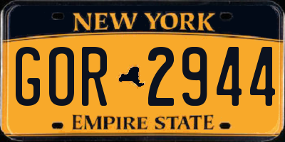 NY license plate GOR2944