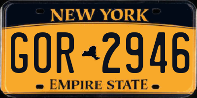 NY license plate GOR2946
