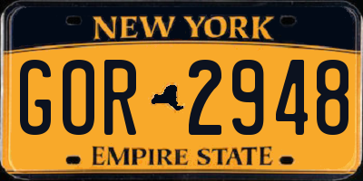 NY license plate GOR2948