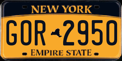 NY license plate GOR2950
