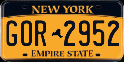 NY license plate GOR2952