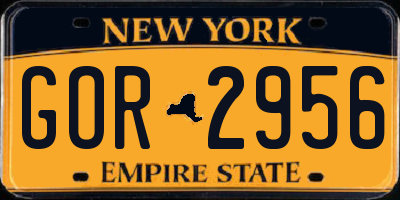 NY license plate GOR2956