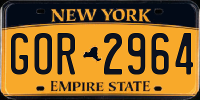 NY license plate GOR2964