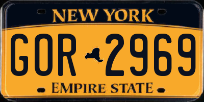 NY license plate GOR2969