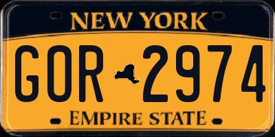 NY license plate GOR2974