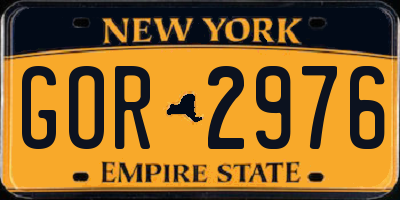 NY license plate GOR2976