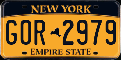 NY license plate GOR2979