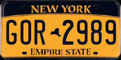 NY license plate GOR2989