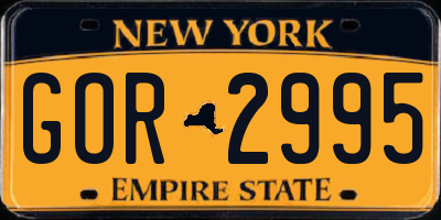 NY license plate GOR2995
