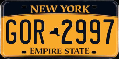 NY license plate GOR2997