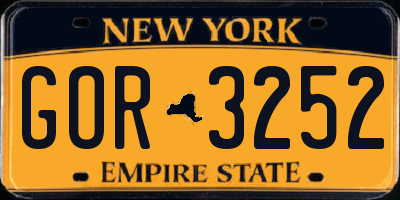 NY license plate GOR3252