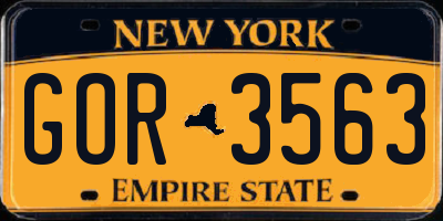 NY license plate GOR3563