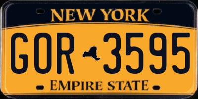 NY license plate GOR3595