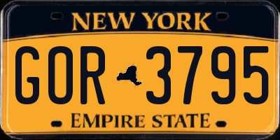 NY license plate GOR3795