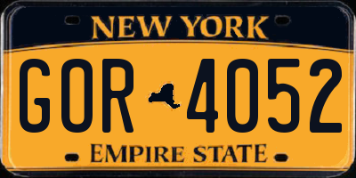 NY license plate GOR4052