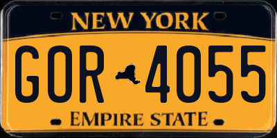 NY license plate GOR4055