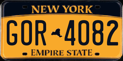 NY license plate GOR4082