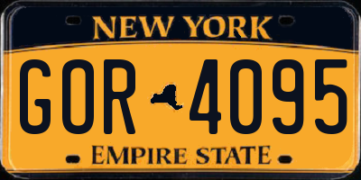 NY license plate GOR4095